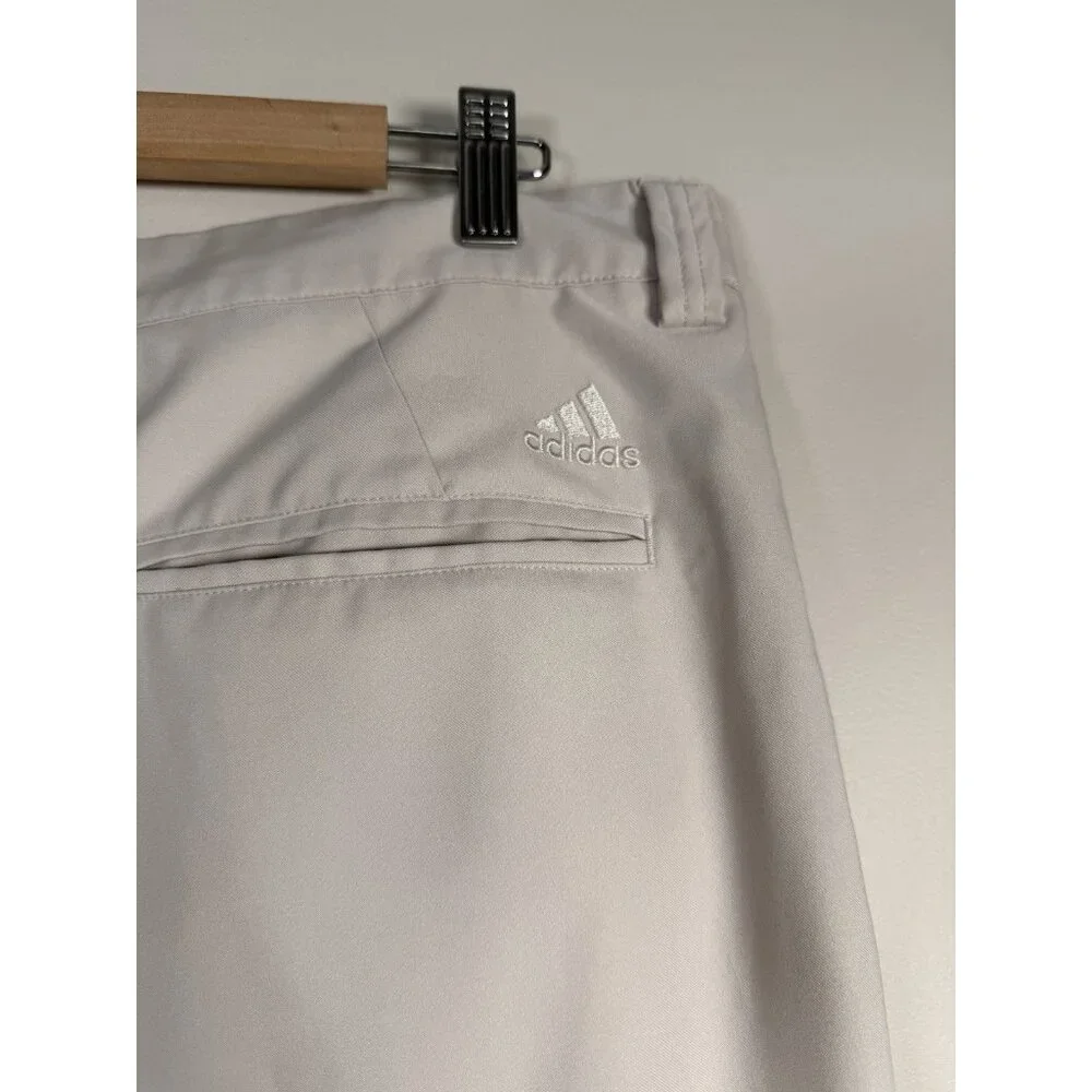 Adidas ClimaLite Golf Pants Men’s 38 X 34 Tan Khaki Stretch‎ Flat Front Light